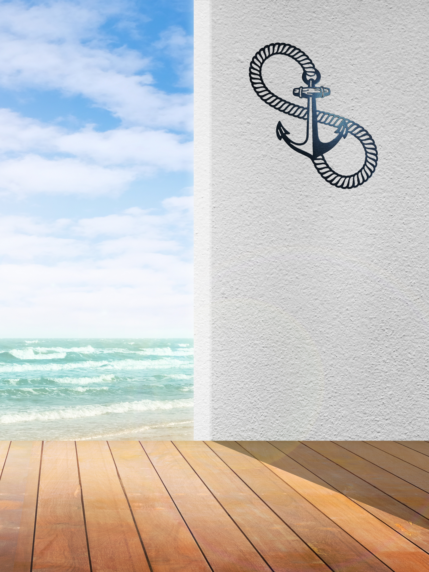 Rope and Anchor Metal Wall Art