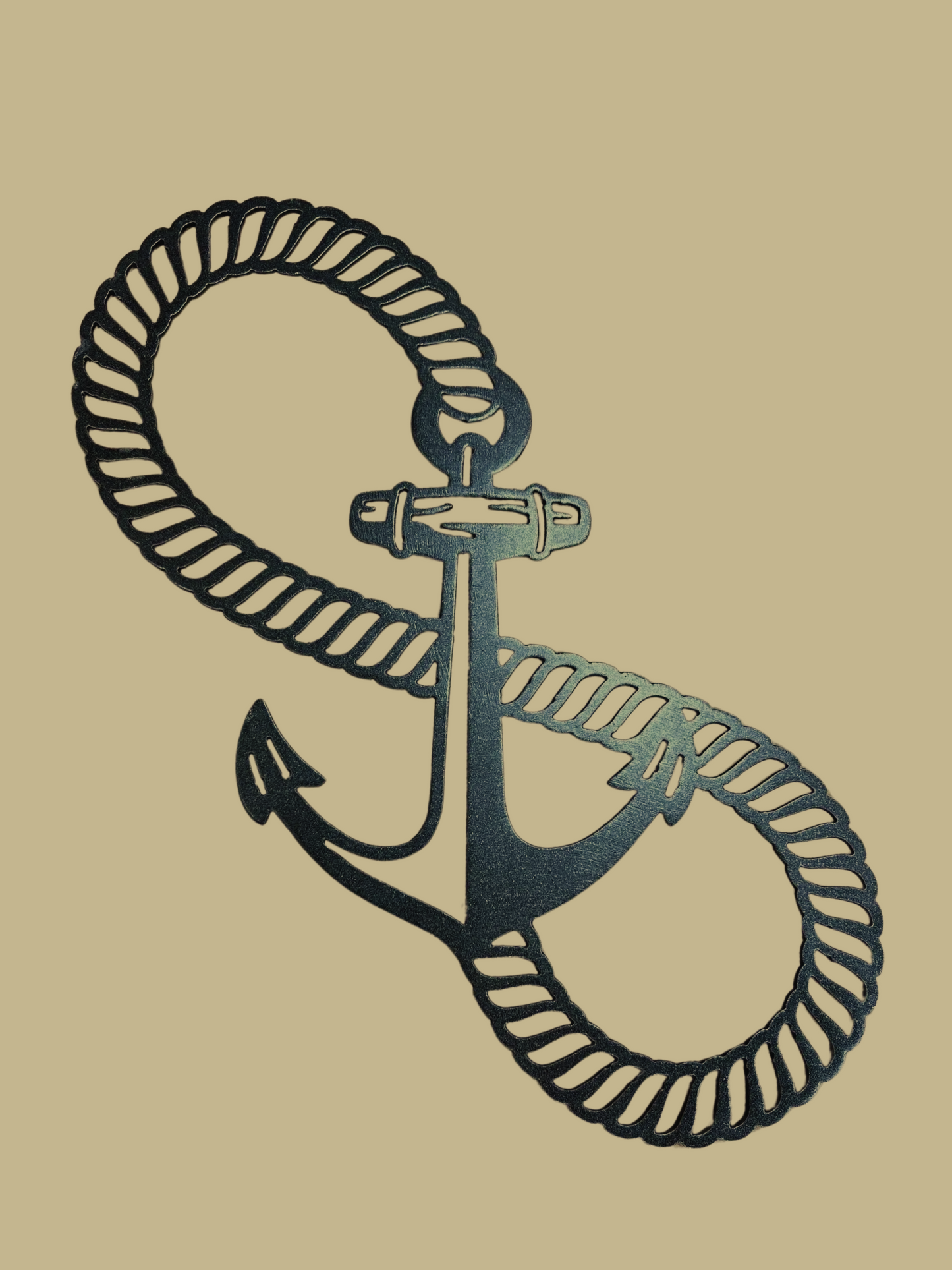 Rope and Anchor Metal Wall Art